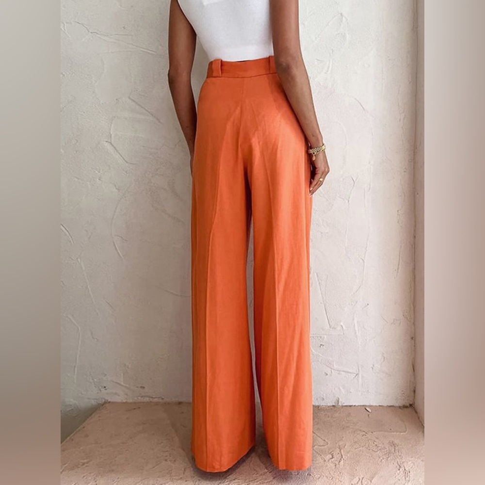 Commense Vitamin C Linen Cotton Wide Leg Pants - Picture 3 of 4